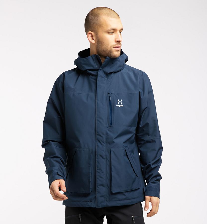 Haglöfs Mens Vide GTX Jacket Dark Blue New Zealand 74638NZPK
